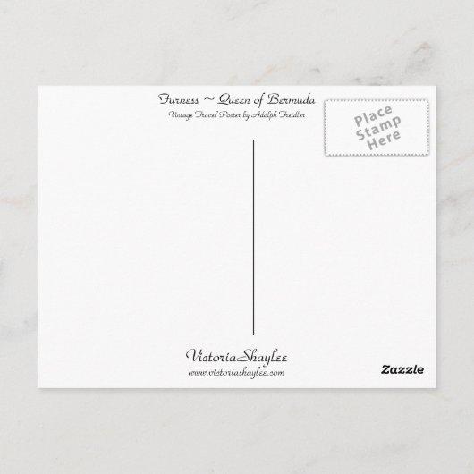 Furness ~ Queen of Bermuda Briefkaart (Achterkant)