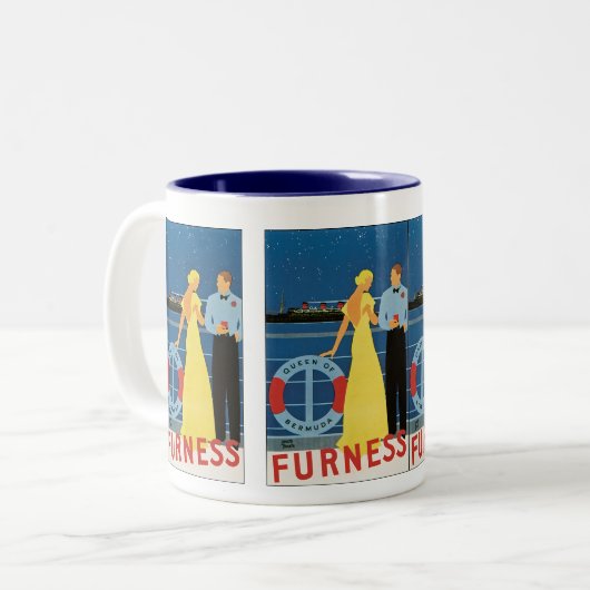 Furness ~ Queen of Bermuda Tweekleurige Koffiemok (Voorkant links)