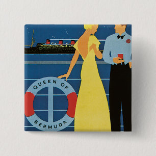 Furness ~ Queen of Bermuda Vierkante Button 5,1 Cm