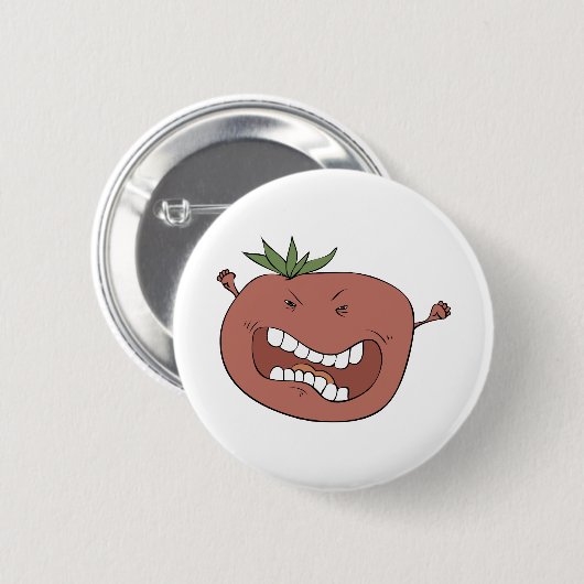 Furous tomato ronde button 5,7 cm (Voorkant /achterkant)