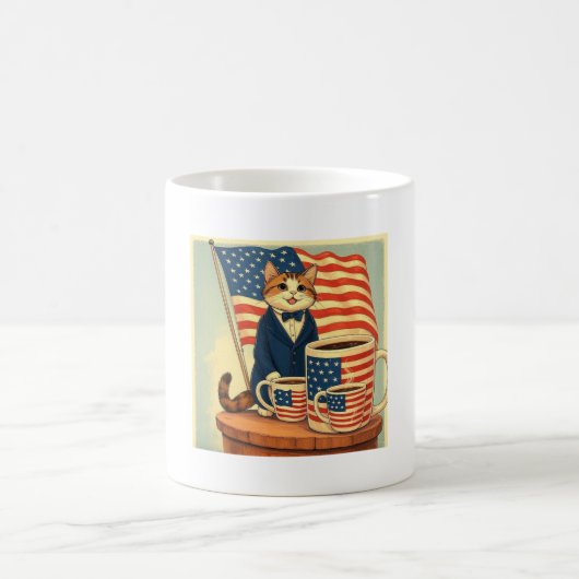 Furreedom Brew – Patriotic Cat Coffee Mok (Center)