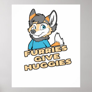Furries geven huggies Funny Furry Fandom Fursuit G Poster