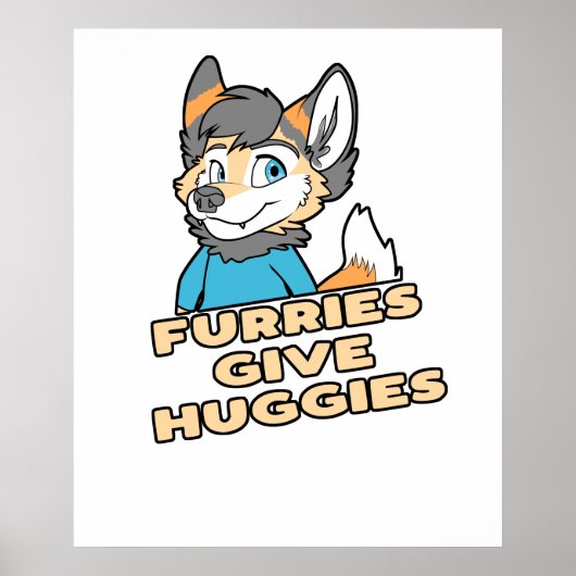 Furries geven huggies Funny Furry Fandom Fursuit G Poster (Voorkant)