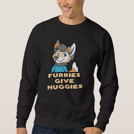 Furries geven huggies Funny Furry Fandom Fursuit G Trui (Voorkant)