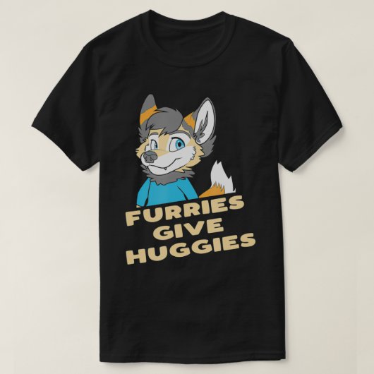 Furries geven huggies Furry Hug Funny Cute OwO Fu T-shirt (Design voorkant)