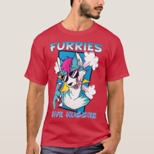 Furries geven Huggies I Fandom I Cosplay T-shirt