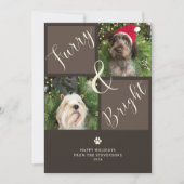 Furry and Bright Brown 2 foto hond Feestdagenkaart (Voorkant)