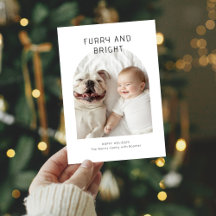 Furry and Bright Christmas Baby en hondenfoto