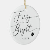 Furry and Bright Dog of Cat kerstfoto Keramisch Ornament (Rechts)