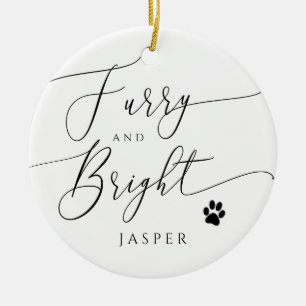 Furry and Bright Dog of Cat kerstfoto Keramisch Ornament