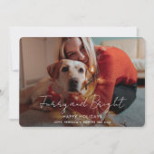 Furry and Bright Photo Tartan Christmas Feestdagenkaart (Voorkant)