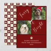 Furry and Bright Red 2 foto hond Feestdagenkaart (Voorkant / Achterkant)