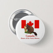 Furry Beaver Ronde Button 5,7 Cm (Voorkant /achterkant)