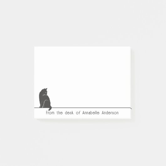Furry Black Cat Personaliseer notities Post-it® Notes (Voorkant)