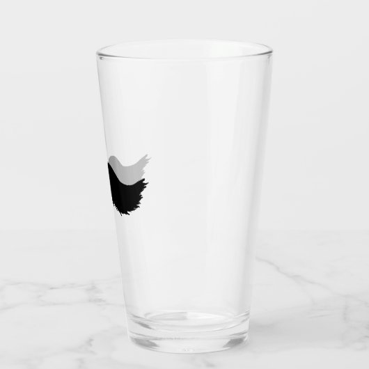 Furry Black Mustache Glas (Links)