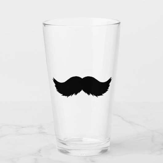 Furry Black Mustache Glas (Voorkant)