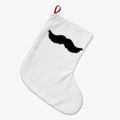 Furry Black Mustache Grote Kerstsok (Voorkant (Hangend))