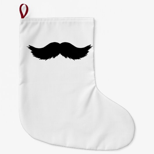 Furry Black Mustache Grote Kerstsok (Voorkant)