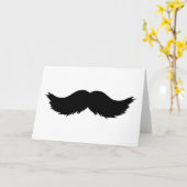 Furry Black Mustache Kaart (Gele Bloem)