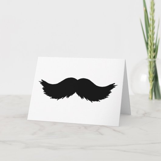 Furry Black Mustache Kaart (Voorkant)
