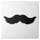 Furry Black Mustache Tegeltje (Voorkant)
