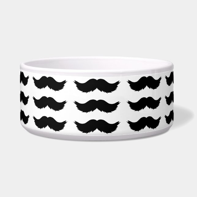 Furry Black Mustache Voerbakje (Voorkant)