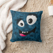 Furry Blue Monster Kussen (Deken)