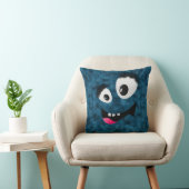 Furry Blue Monster Kussen (Stoel)