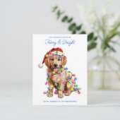 Furry & Bright 2025 Kalender Golden Retriever Hond Feestdagenkaart (Staand voorkant)