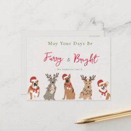 Furry & bright Christmas Dogs Holiday Briefkaart