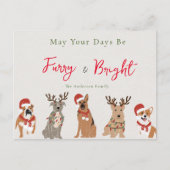 Furry & bright Christmas Dogs Holiday Briefkaart (Voorkant)