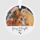 Furry & Bright Custom Vakantie Huisdier Foto Ornam Ornament (achterkant)