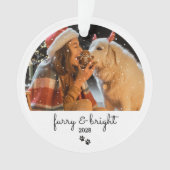 Furry & Bright Custom Vakantie Huisdier Foto Ornam Ornament (voorkant)