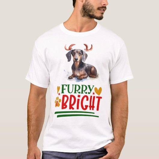 Furry & Bright Dachshund T-shirt (Voorkant)