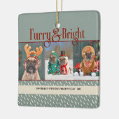 Furry & Bright Dog Christmas Photo Holiday Keramisch Ornament (Links)