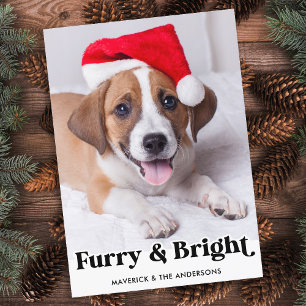 Furry & Bright gepersonaliseerde eenvoudige hond f Feestdagenkaart