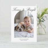 Furry & Bright Gezellige Familie Vakantie Kaart (Staand voorkant)