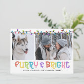 Furry & Bright Hondenfoto Feestdagenkaart (Staand voorkant)