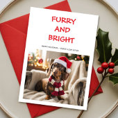 Furry & Bright Kleurrijke hond Kerst Kaart