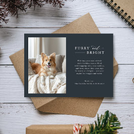 Furry & Bright Minimalistische Hond Kerst Donkere Feestdagenkaart