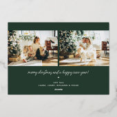 Furry & Bright Modern Dog Photo Collage Christmas Folie Feestdagenkaart (Achterkant)