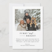 Furry & Bright Moderne Familie Hond Foto Kerstmis Feestdagenkaart (Voorkant)