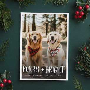 Furry Bright Schattige Funny Pet Dog Foto Kerst Feestdagenkaart