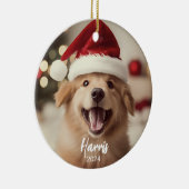 Furry + Bright Schattigee Hond Foto Kerst Ornament (Rechts)
