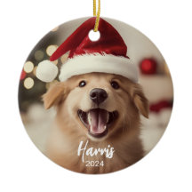Furry + Bright Schattigee Hond Foto Kerst Ornament