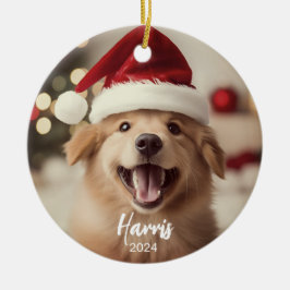 Furry + Bright Schattigee Hond Foto Kerst Ornament