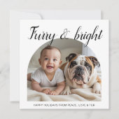 Furry & Bright Traditionele schattige kerst Kaart (Voorkant)