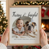 Furry & Bright Traditionele schattige kerst Kaart
