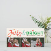 Furry & Bright Typografie Hondenliefhebber 3 Foto  Feestdagenkaart (Staand voorkant)