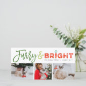 Furry & Bright Typography Cat Lover 3 Photo Pet Feestdagenkaart (Staand voorkant)